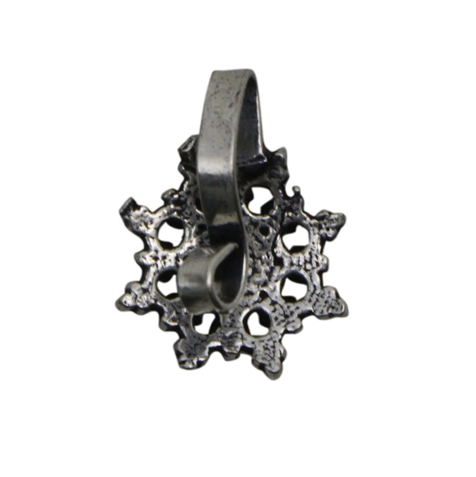 Gauri Black Stone Floral Nose pin