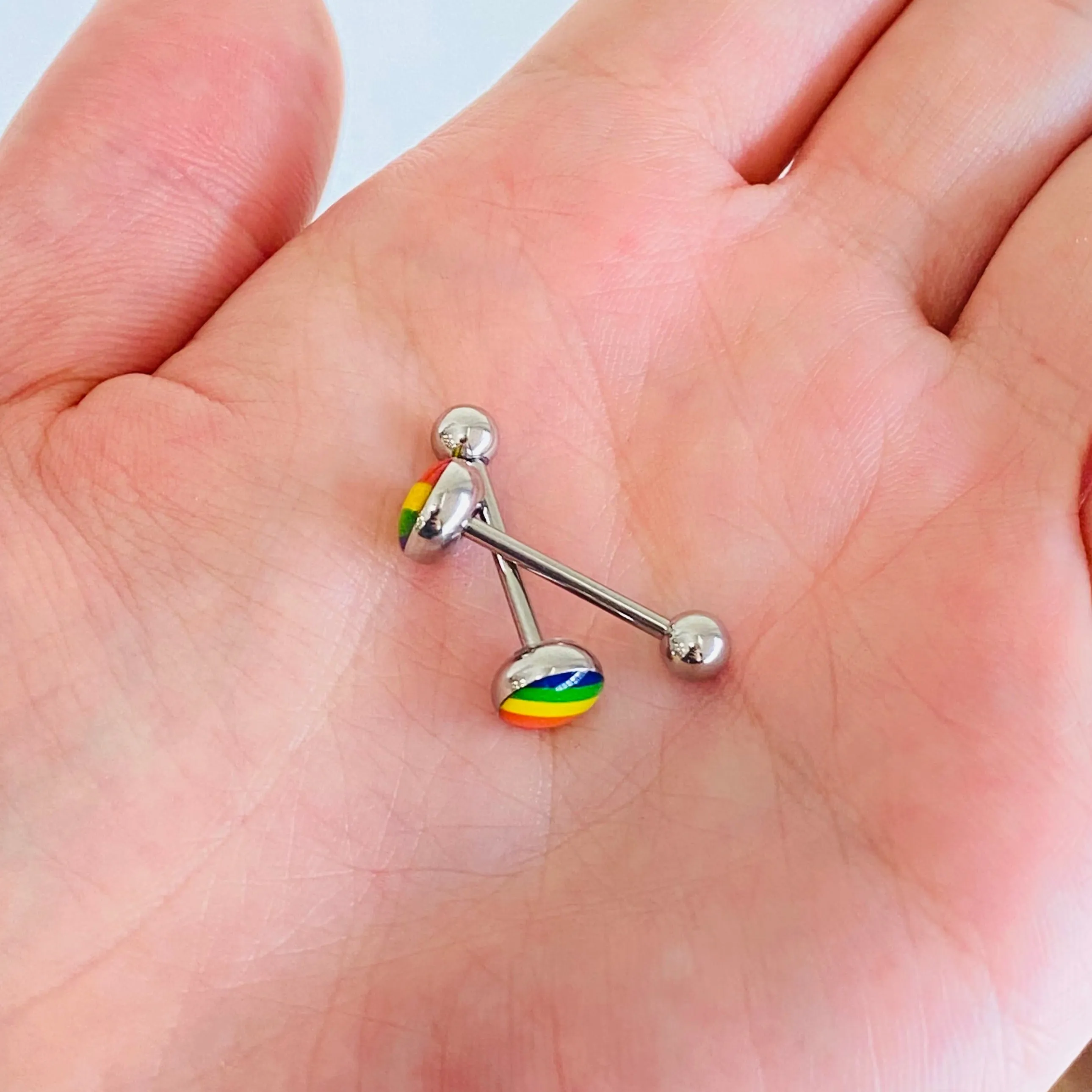 Gay Pride Logo Tongue Ring