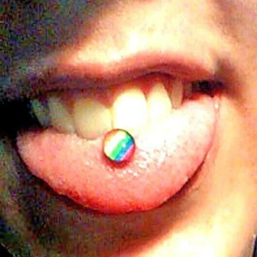 Gay Pride Logo Tongue Ring