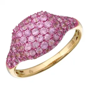 Gemstone Pave Signet Ring