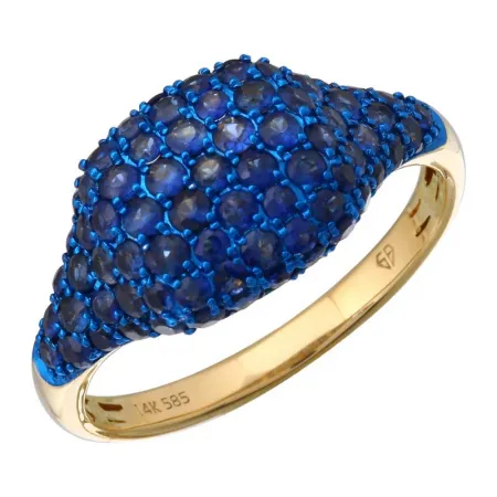 Gemstone Pave Signet Ring