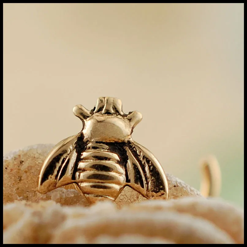 Gold Bee Insect Nose Stud