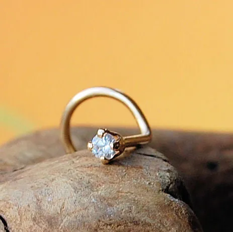 Gold Diamond Style Nose Stud