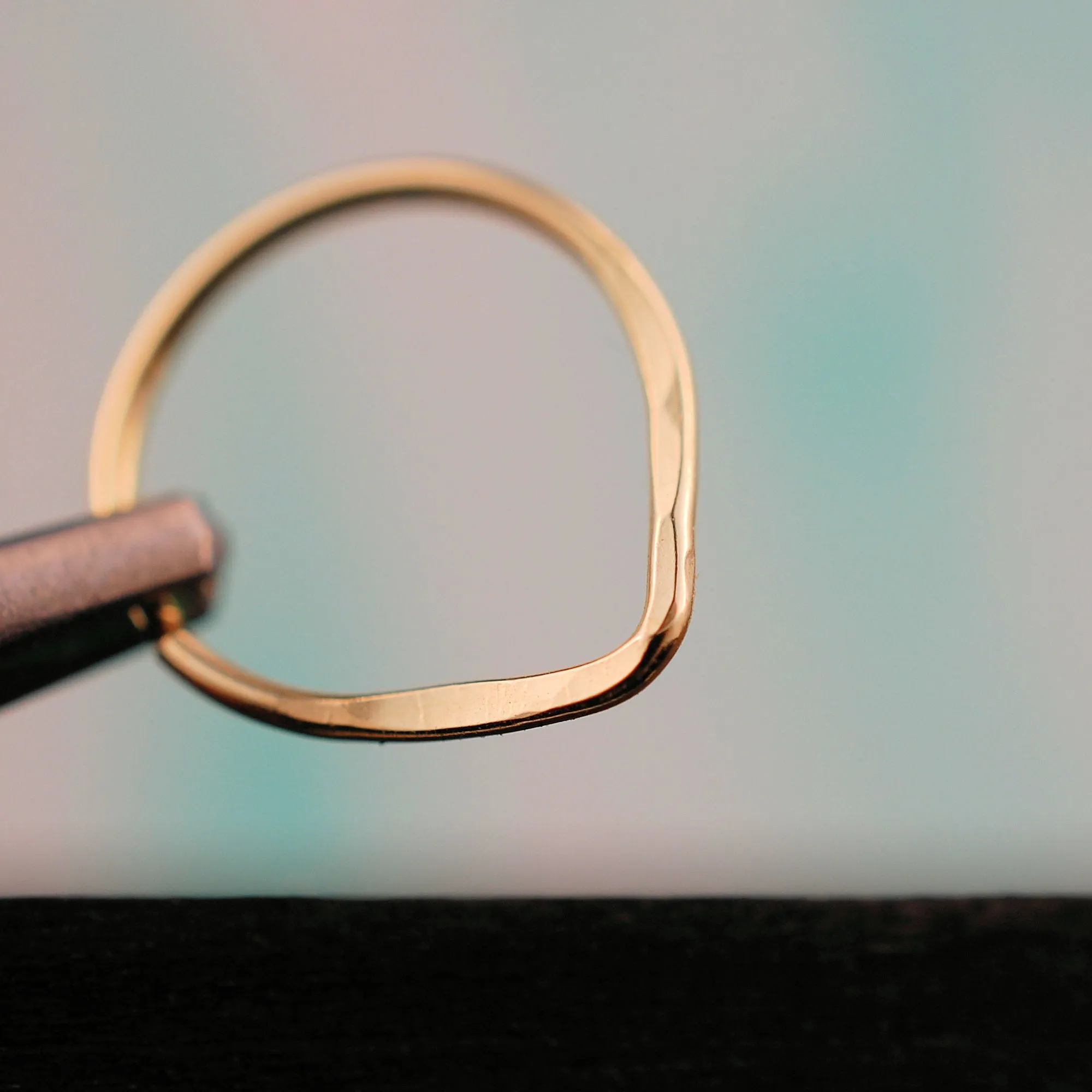 Gold Hammered V Septum or Nose Ring