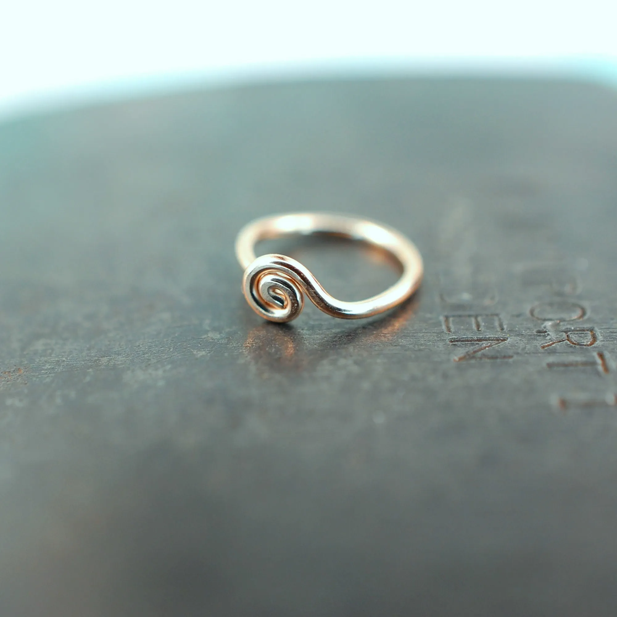 Gold Nose Ring - Tiny Spiral