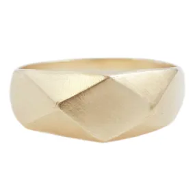 Gold Plane Signet Ring