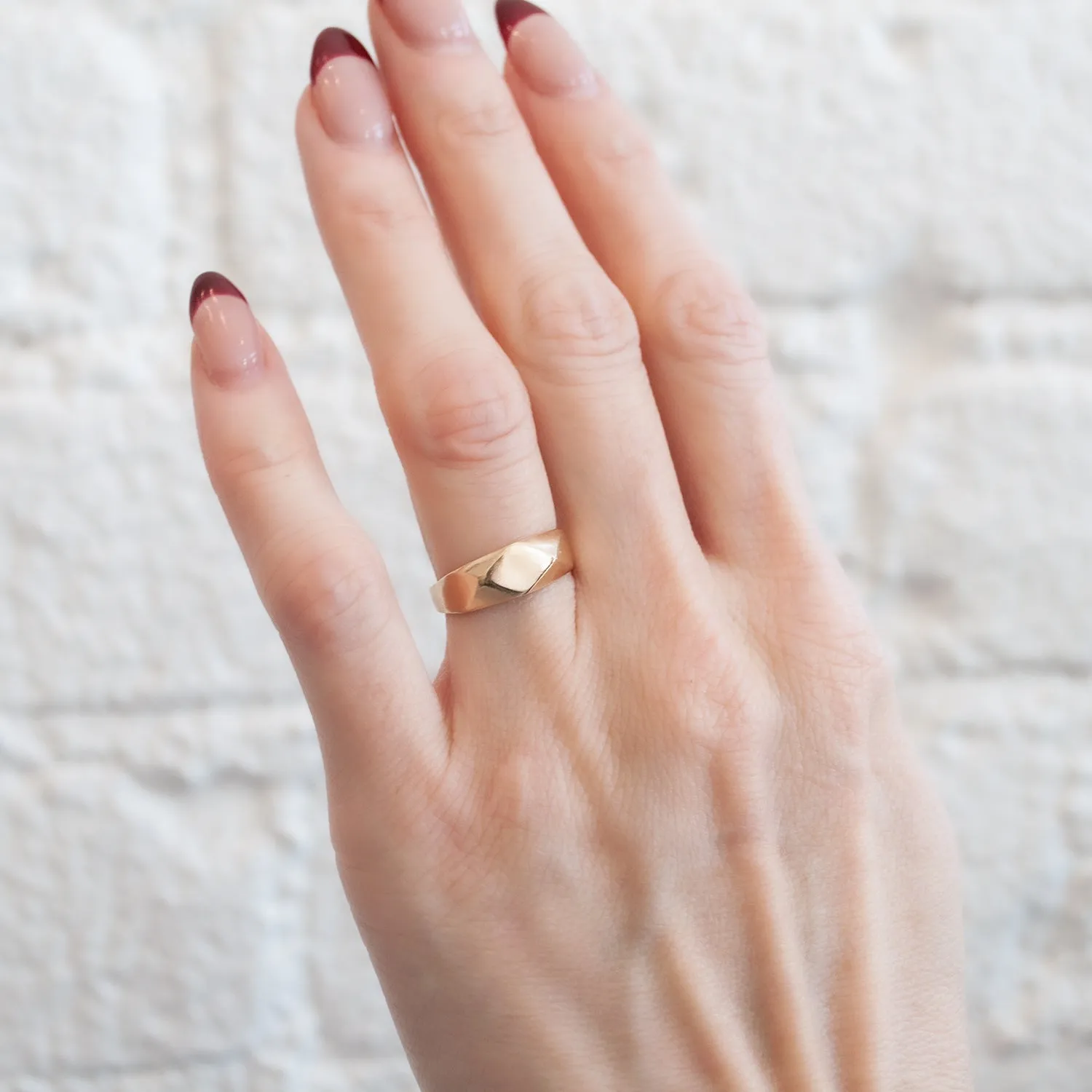 Gold Plane Signet Ring