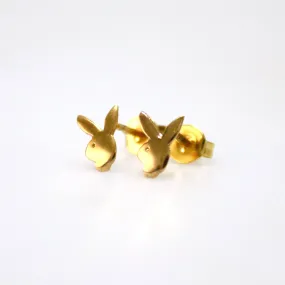 Gold Rabbit Stud Earrings