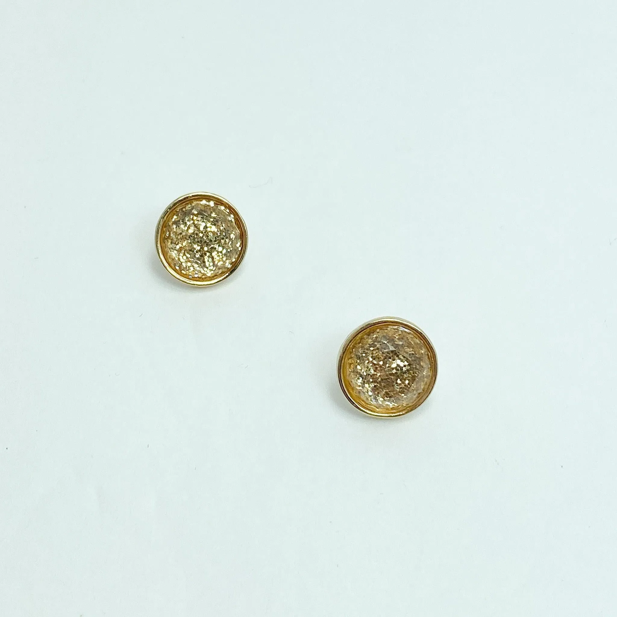 Gold Sparkle Stud Earrings