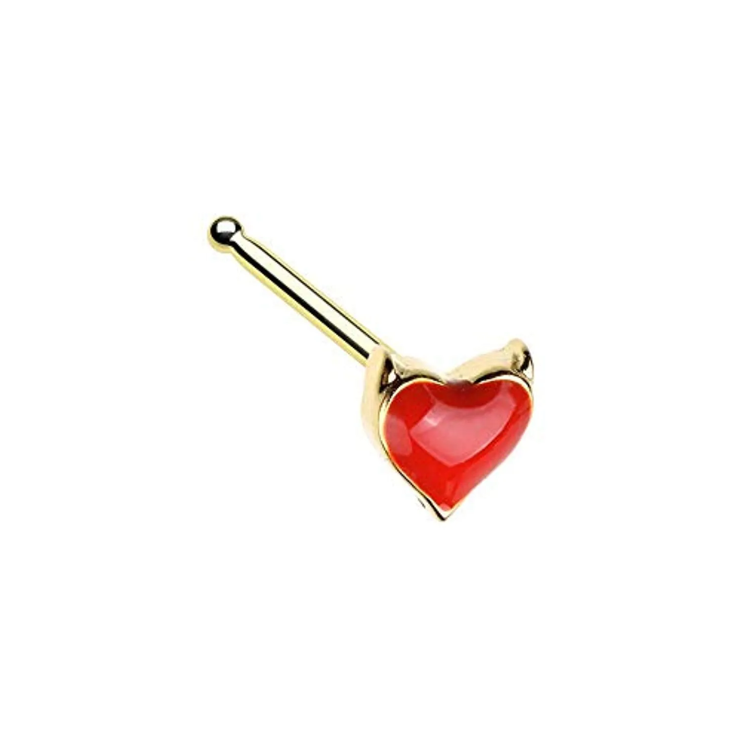 Golden Devil's Heart WildKlass Nose Stud Ring