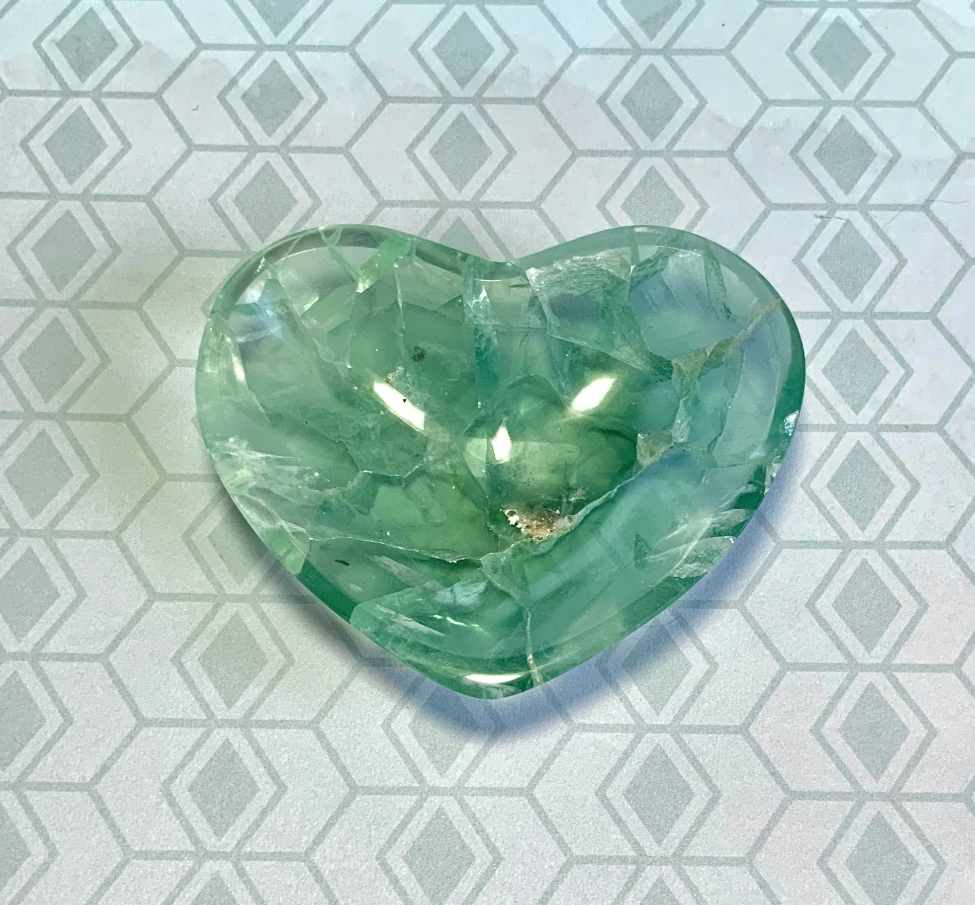 Heart to Heart Fluorite Heart Jewelry Dish