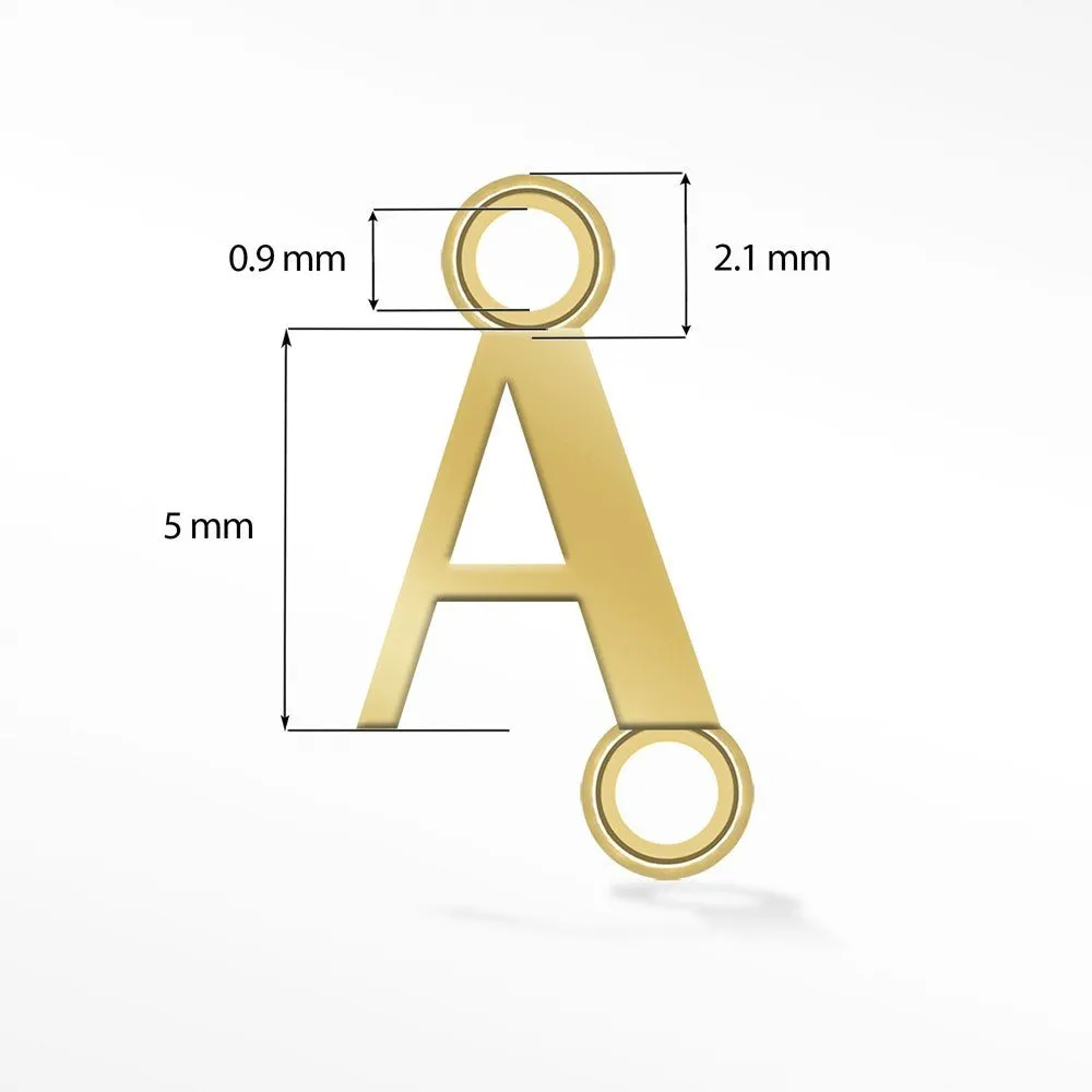 Initial 5mm 14K Gold Sideways Connectors for Permanent Jewelry