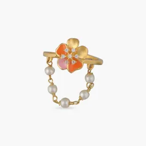 Jalaja Floral Drop Finger Ring