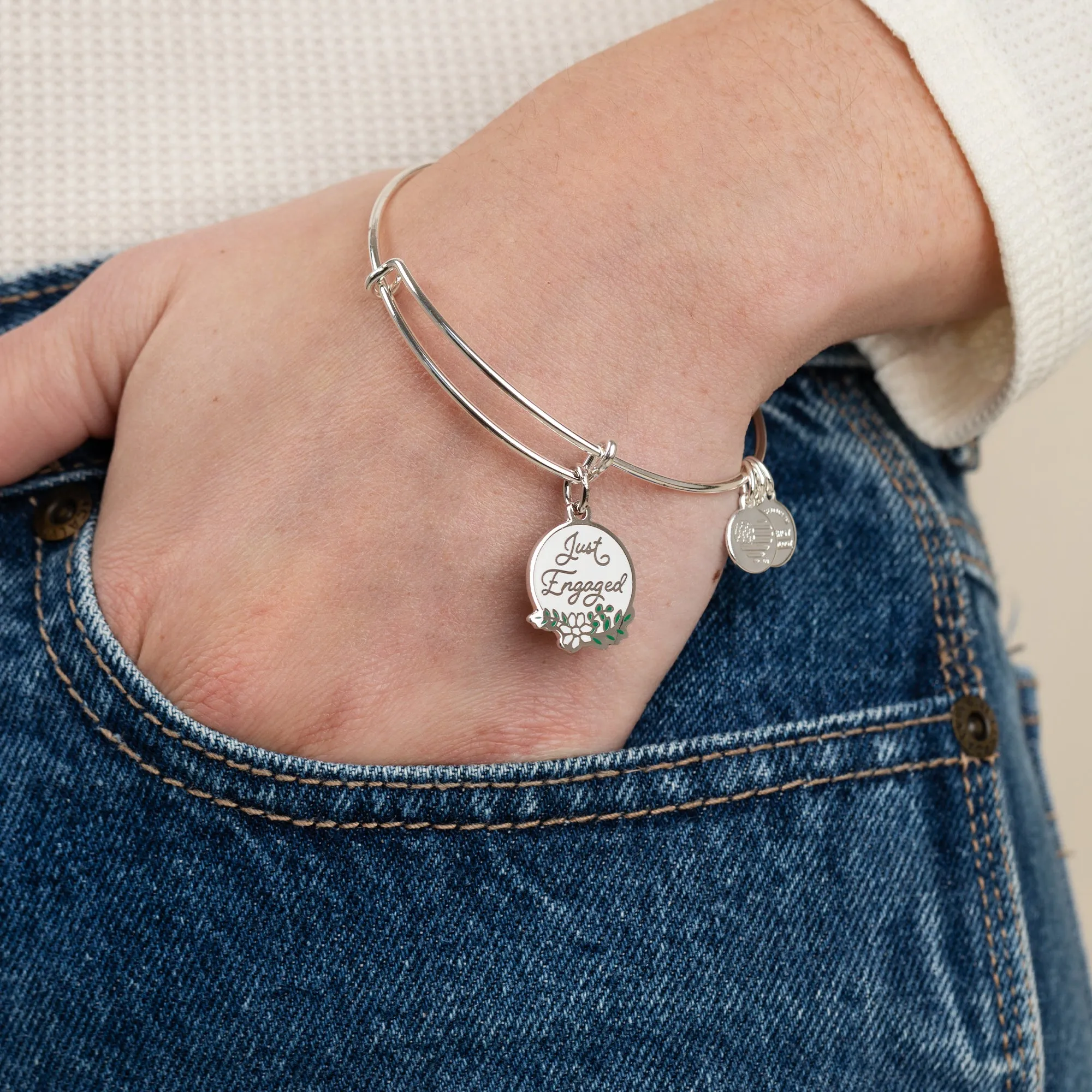 'Just Engaged' Charm Bangle