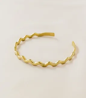 Lwok Wave Brass Bangle