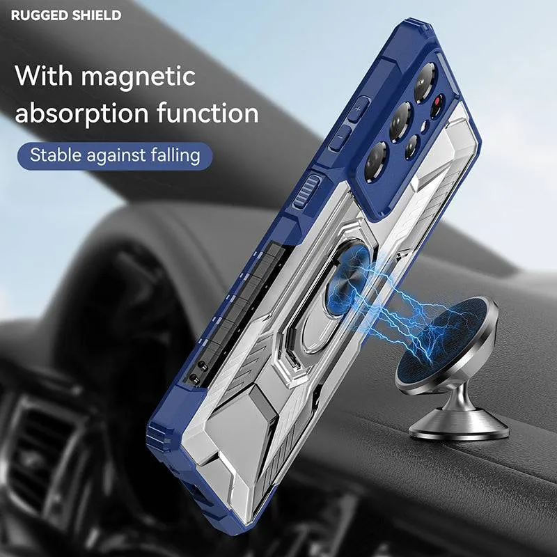 Magnetic Metal Finger Ring Holder Armor Case For Samsung