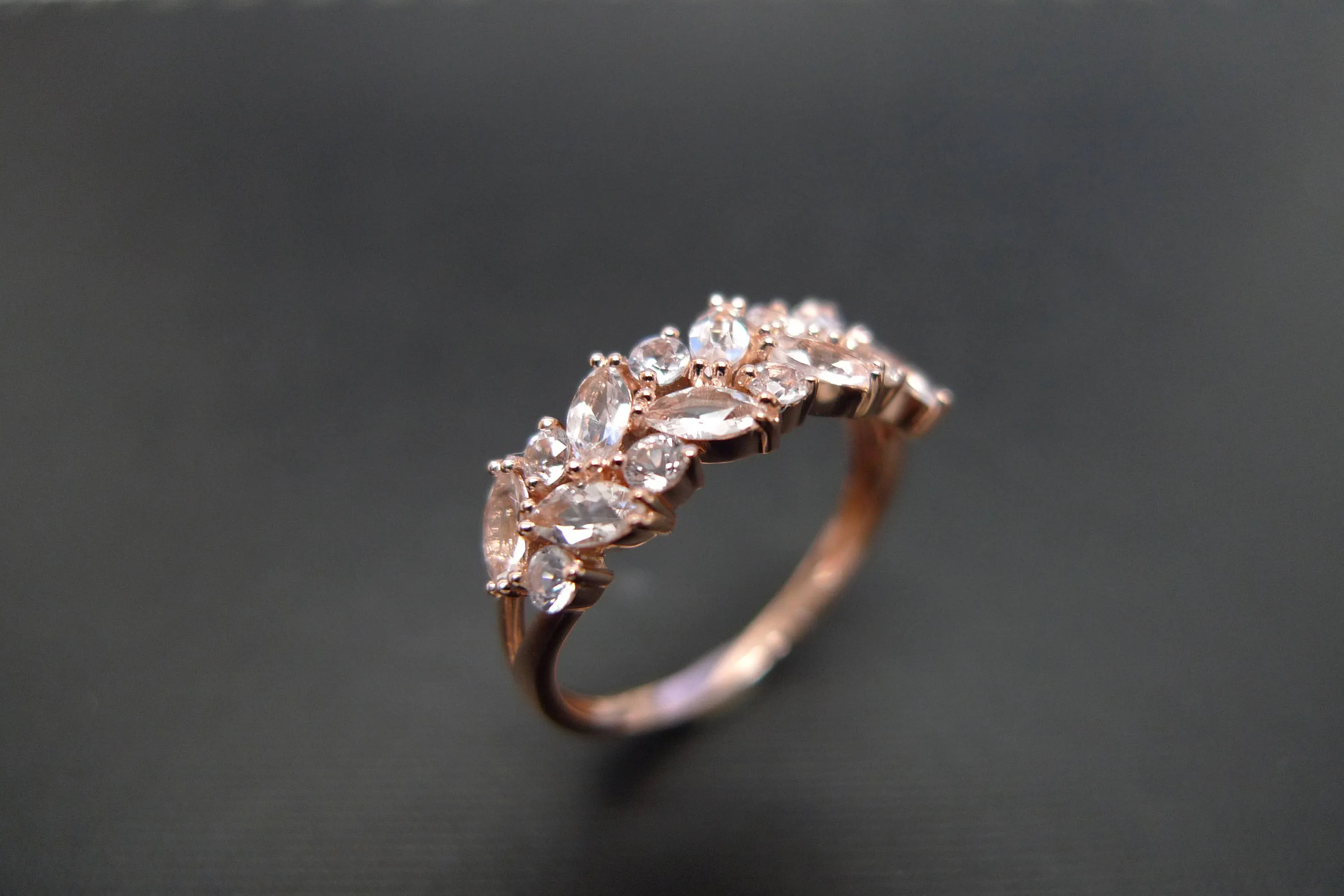 Marquise Cut Morganite Ring in Rose Gold