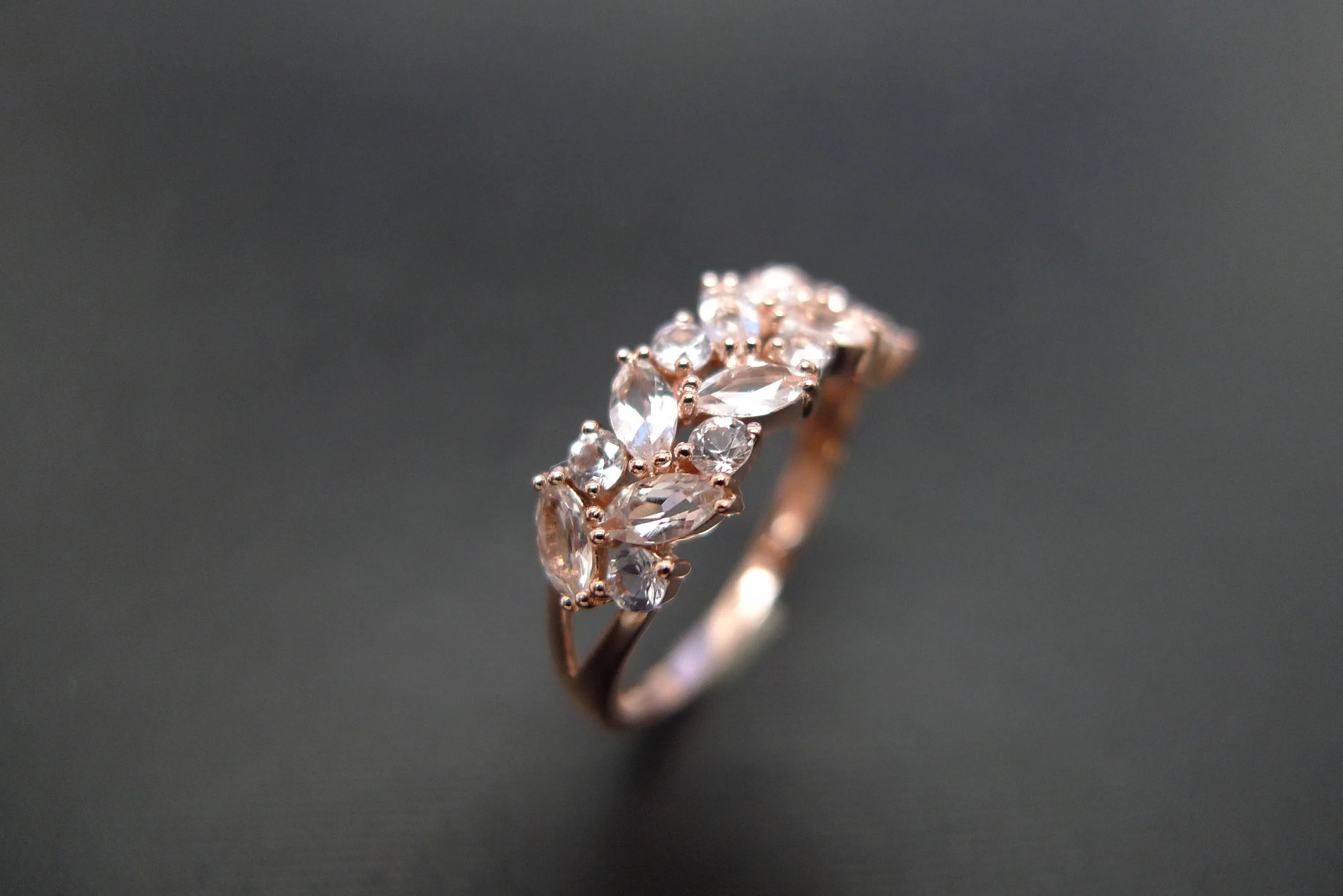 Marquise Cut Morganite Ring in Rose Gold