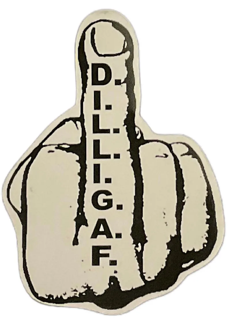 Middle Finger Dilligaf Sticker 3 x 2