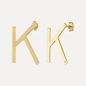 Mighty Letter Stud Earrings