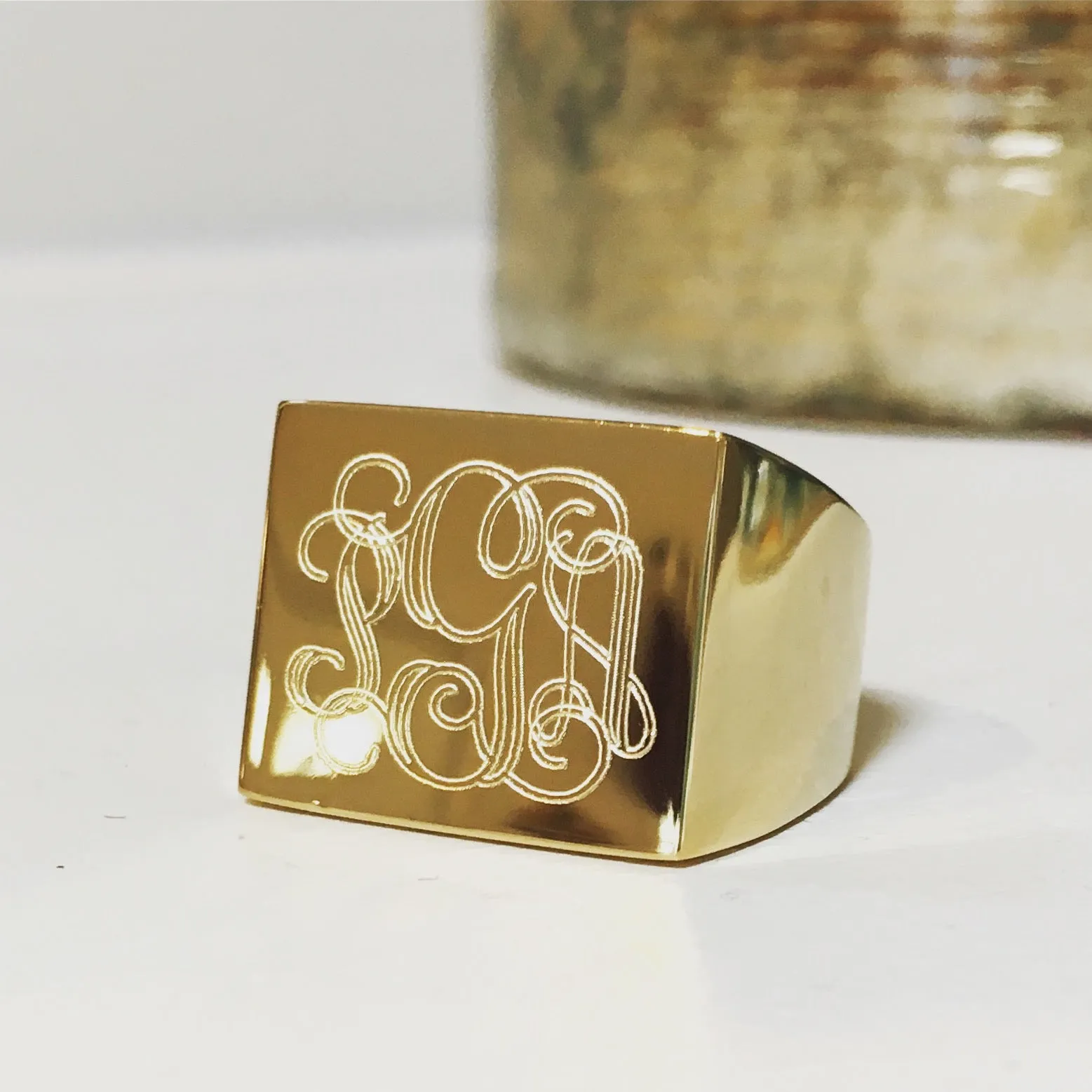 Monogram Rectangle Signet Ring