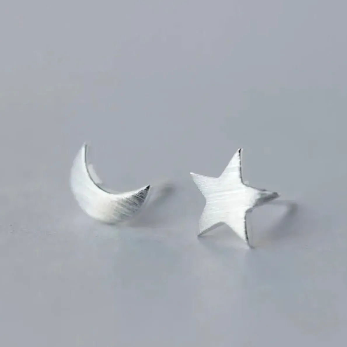 Moon & Star Stud Earrings