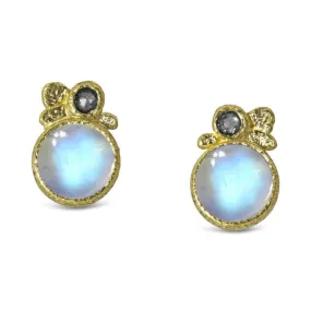 Moonstone Pebble Stud Earrings