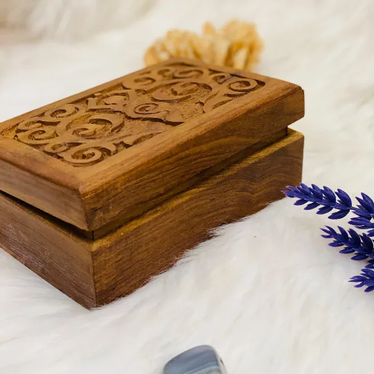 Mother Earth Hand Carved  Jewelry Box