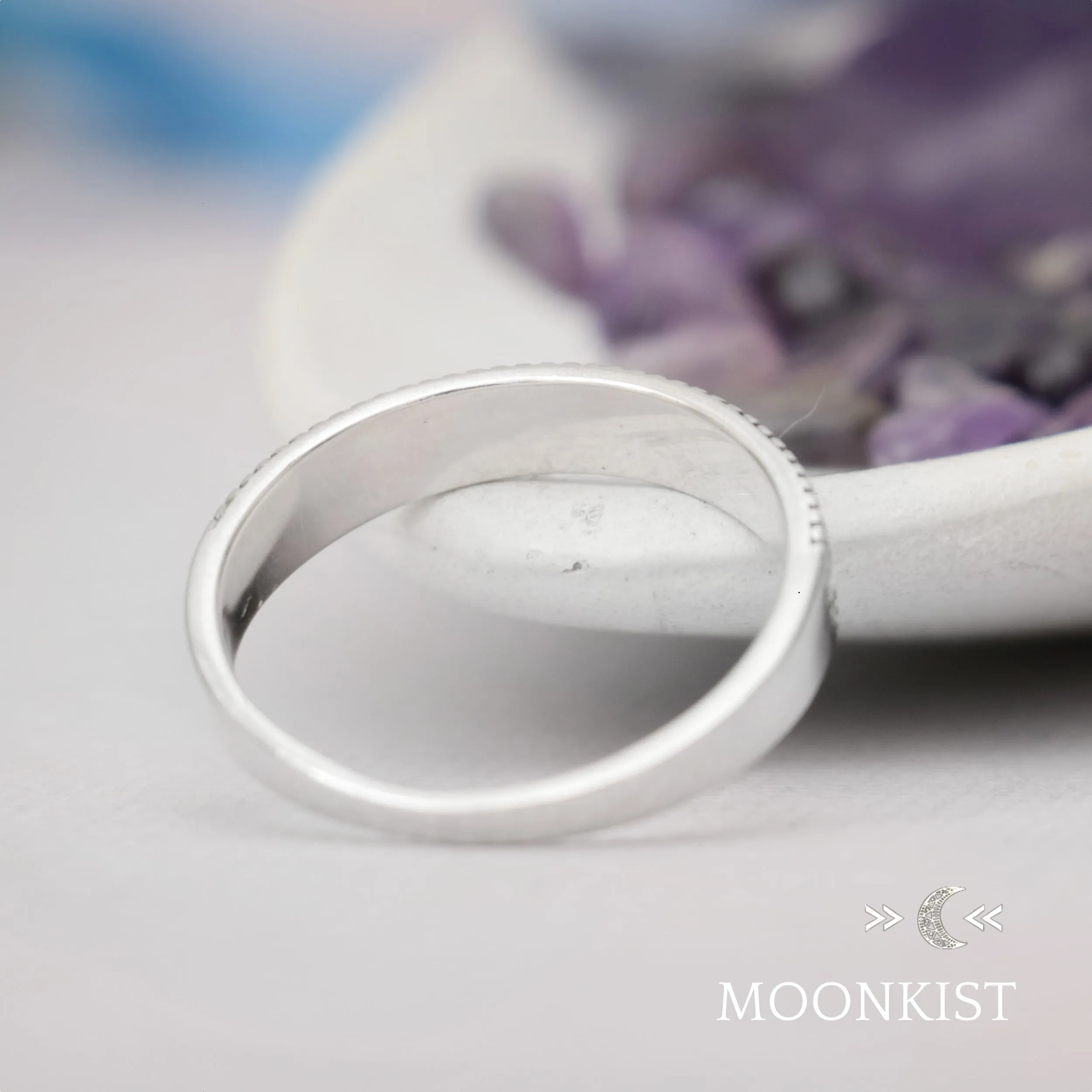 Narrow Milgrain Wheat Wedding Band | Moonkist Designs