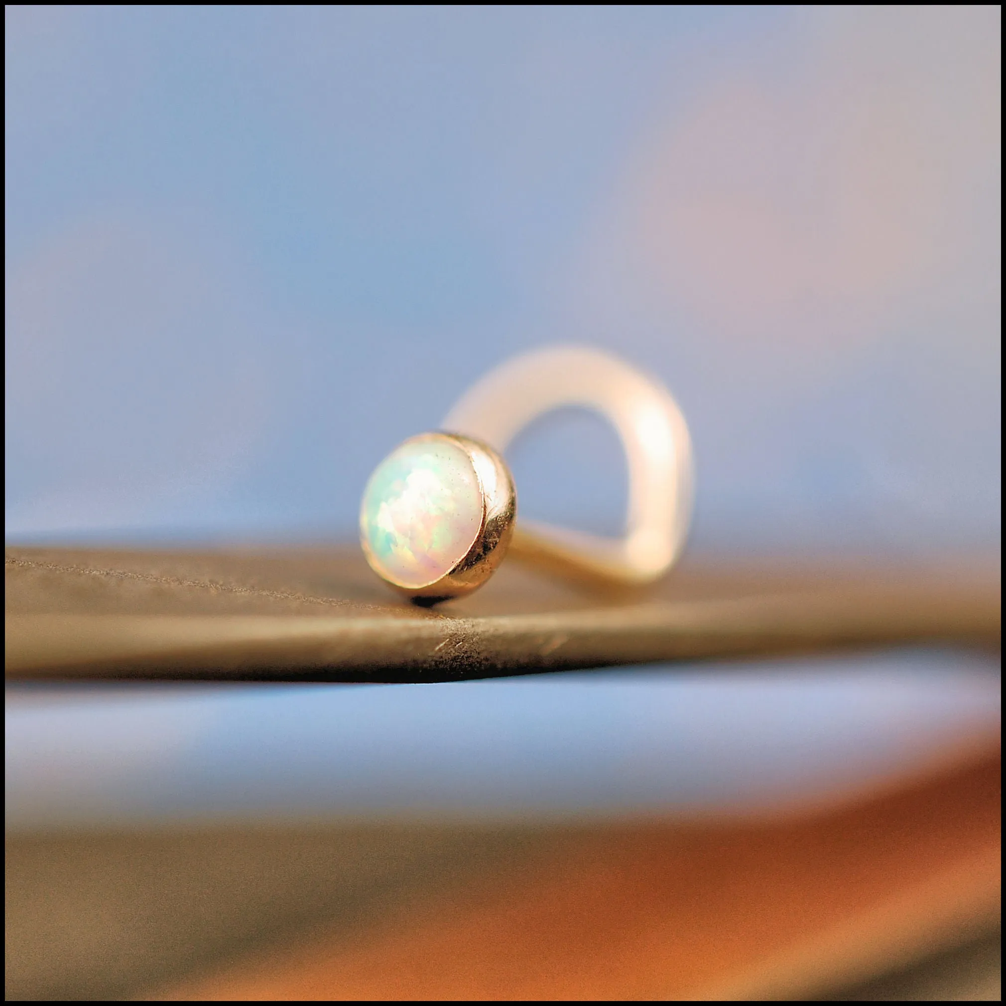 Opal Gold Nose Stud