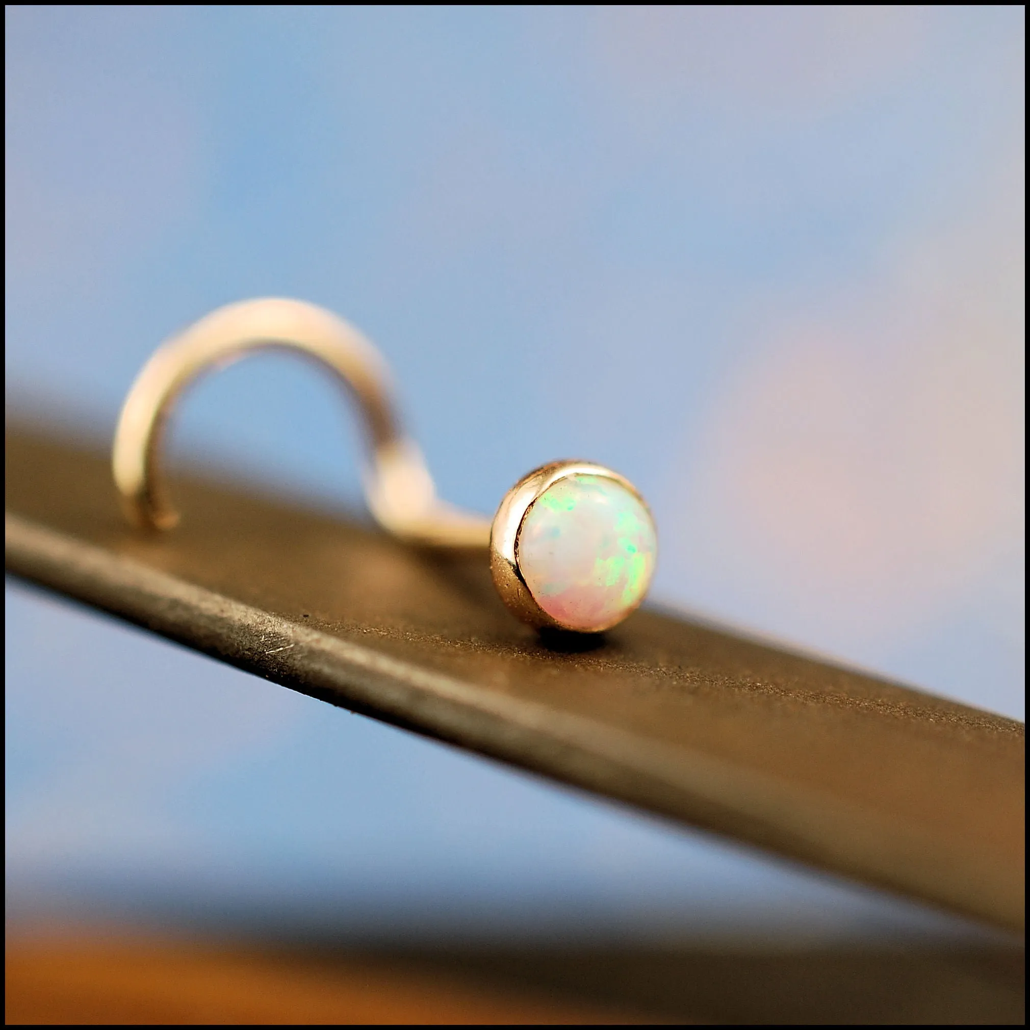 Opal Gold Nose Stud