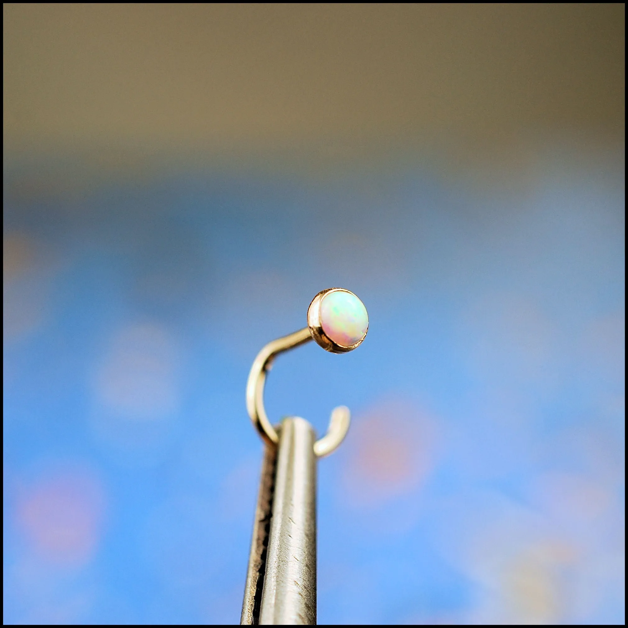 Opal Gold Nose Stud