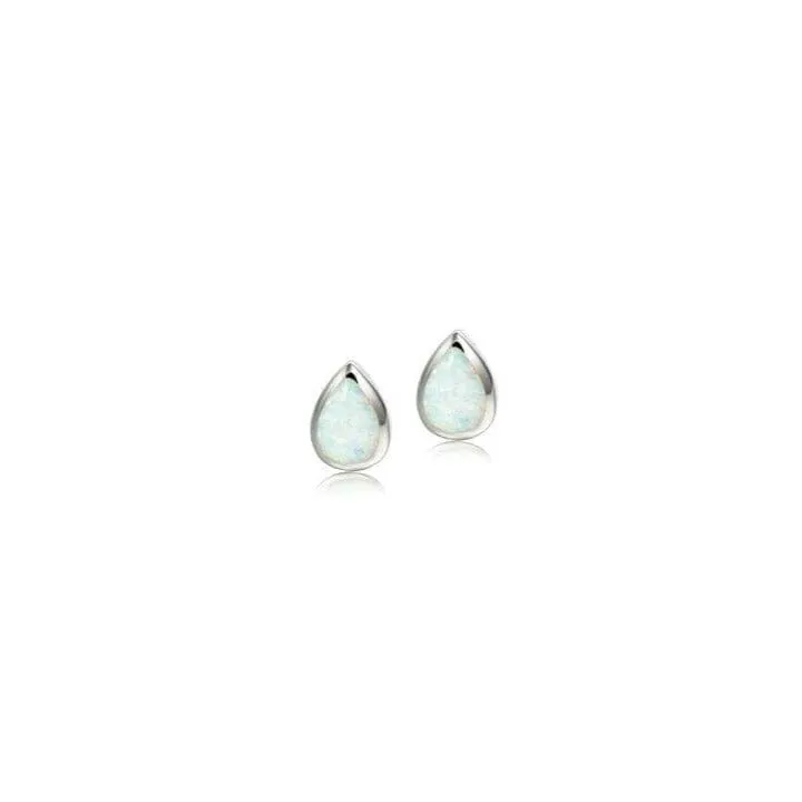 Opal Teardrop Stud Earrings