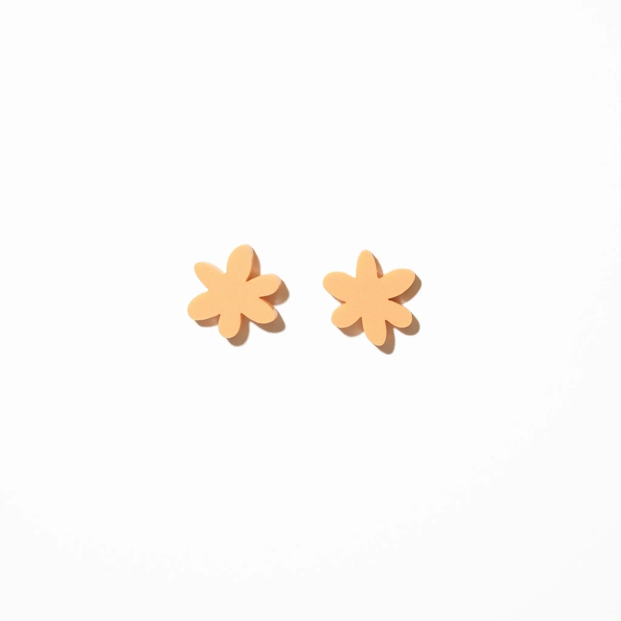 Orange flower stud earrings