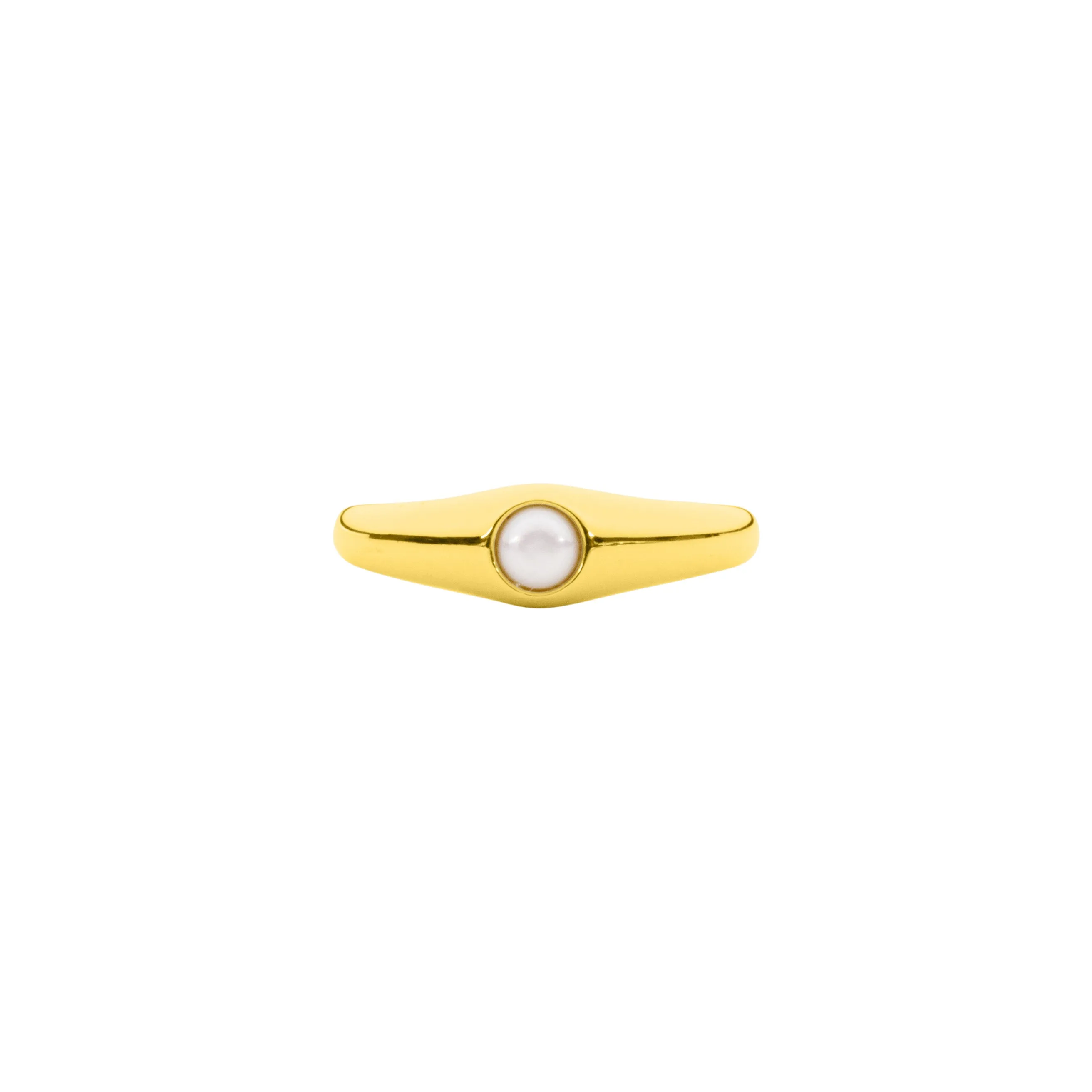 PEARL SIGNET RING GOLD