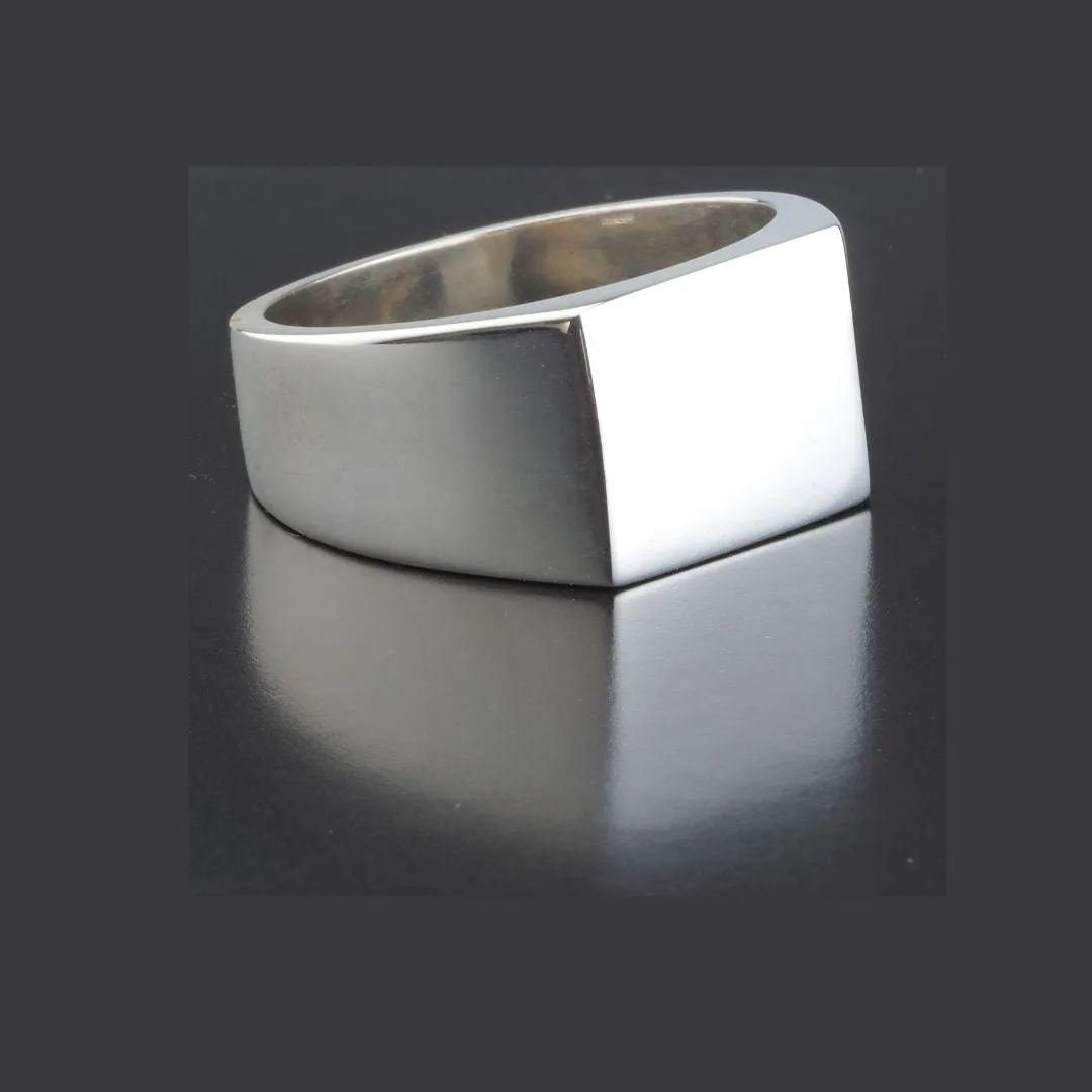 Personalised Square Signet Ring Sterling Silver