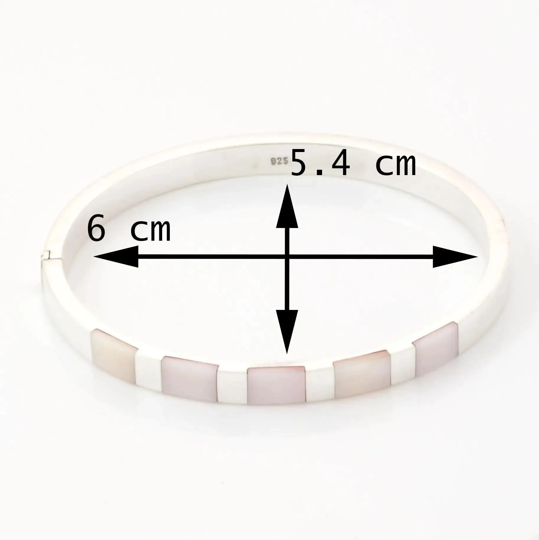 Personalised Sterling Silver Mother of Pearl Bangle