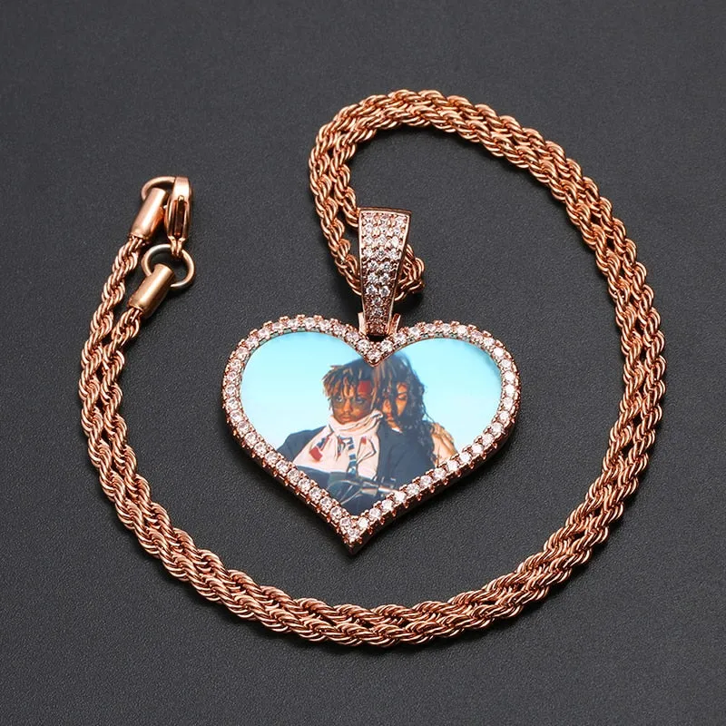 Personalized Crystal Heart Necklace- Exclusive Hip-Hop Jewelry