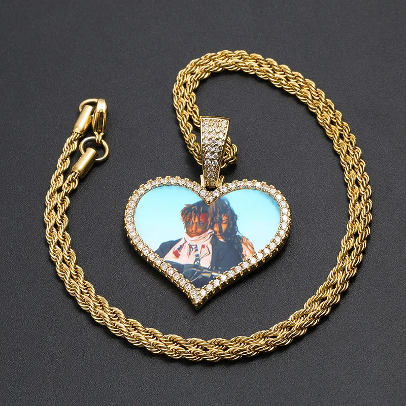 Personalized Crystal Heart Necklace- Exclusive Hip-Hop Jewelry