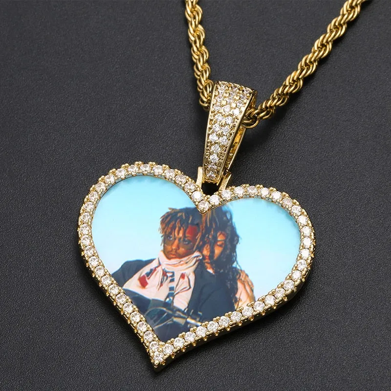 Personalized Crystal Heart Necklace- Exclusive Hip-Hop Jewelry