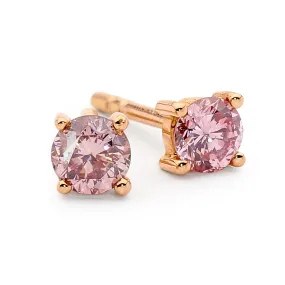 Pink Diamond Stud Earrings