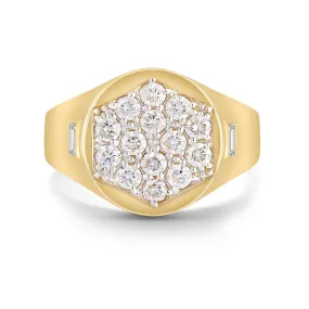 Queens Signet Ring with White Diamond Pavè