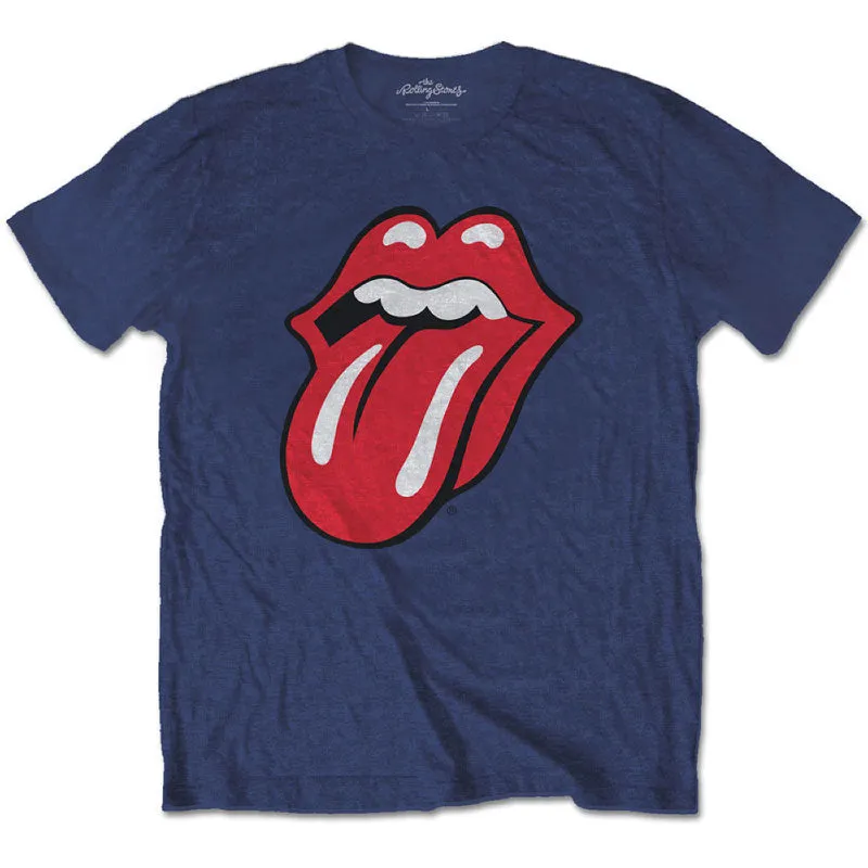 Rolling Stones Kids T-Shirt - Classic Rolling Stones Tongue Logo - Blue T-Shirt