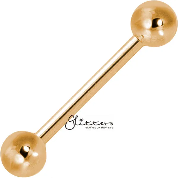 Rose Gold I.P Over 316L Surgical Steel Barbells - Tongue | Nipple