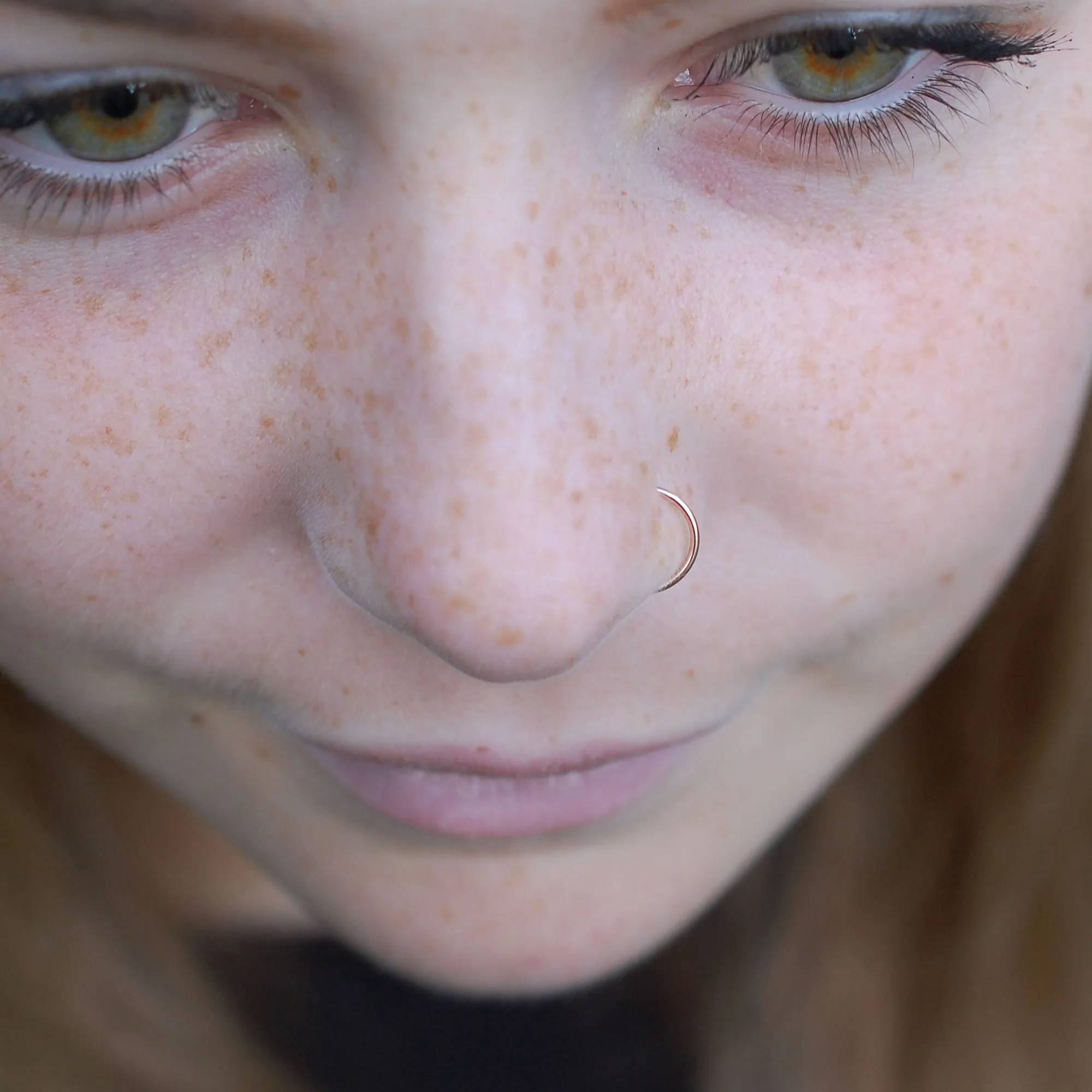 Rose Gold Open Nose Ring Hoop