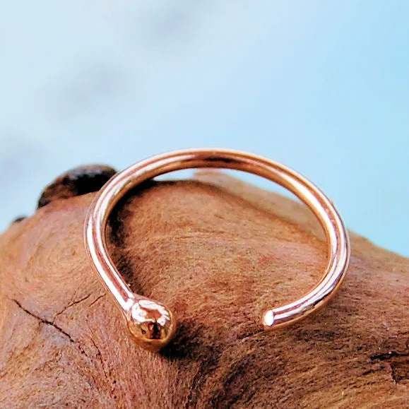 Rose Gold Open Nose Ring Hoop