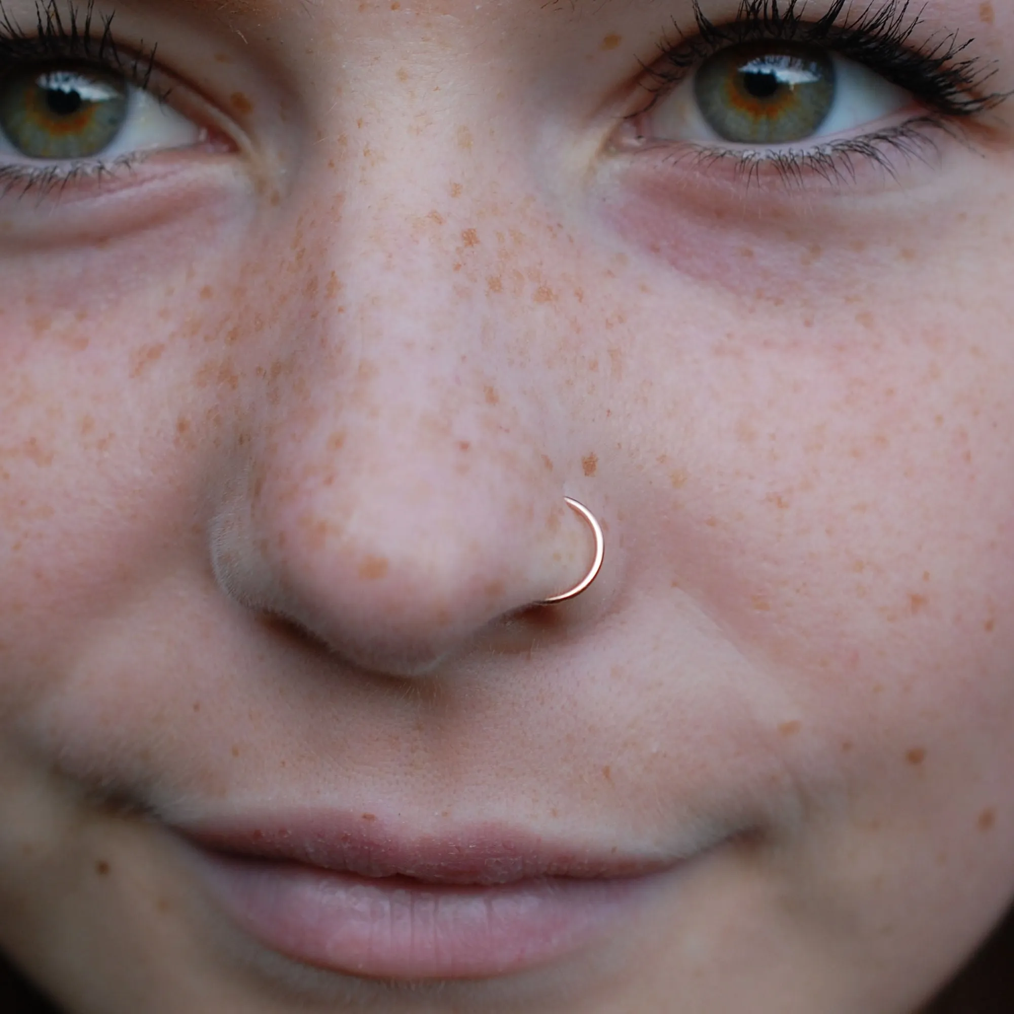 Rose Gold Open Nose Ring Hoop