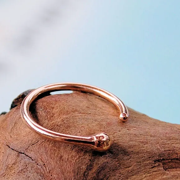 Rose Gold Open Nose Ring Hoop