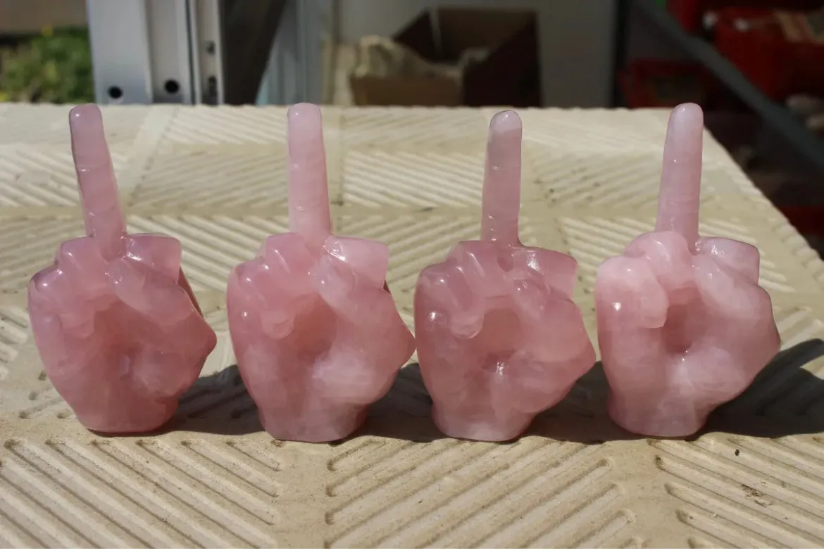 Rose Quartz Middle Finger