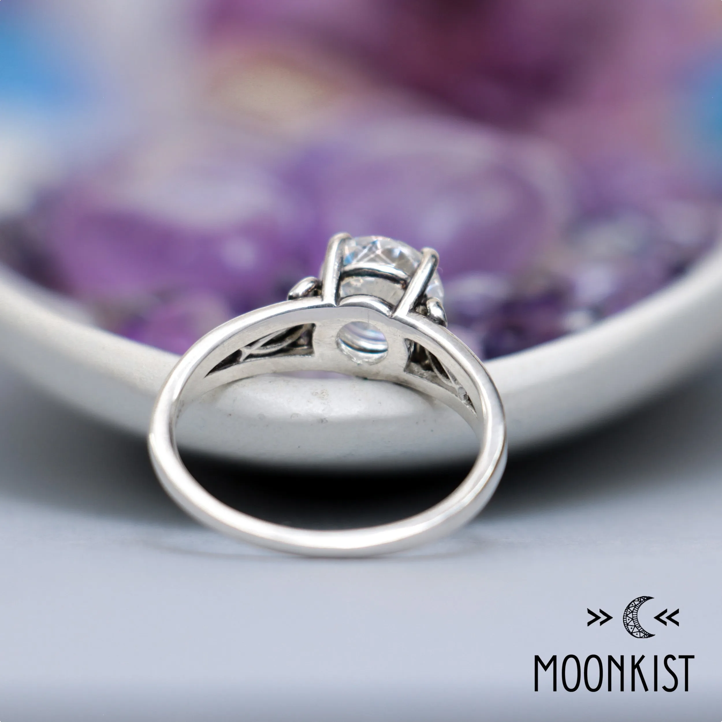 Round Moissanite Engagement Ring | Moonkist Designs